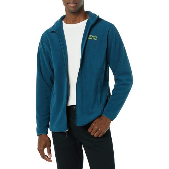 Amazon Essentials Men's Star Wars Fleece Jacket Blue Full-Zip Size‎ Medium - Picture 1 of 6